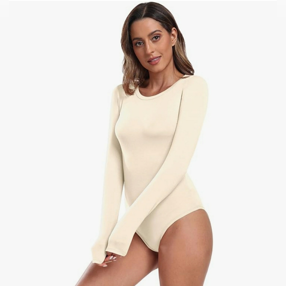LAOLASI NWT Women's Crew Neck Long Sleeve Bodysuit Slim Fit - XS